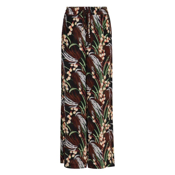 High-rise printed trousers with drawstring waist
