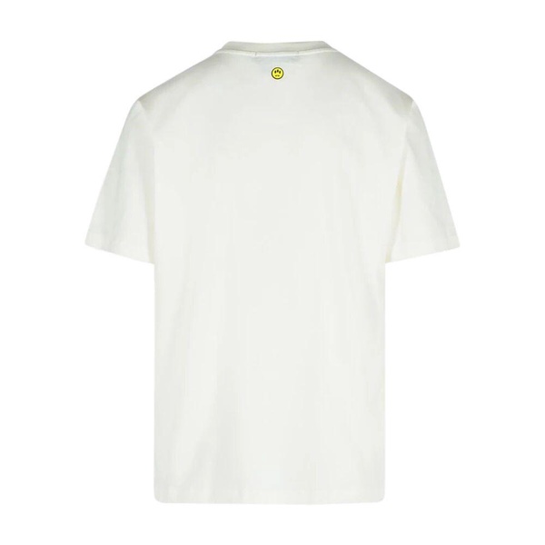 White Crew Neck T-shirt with Front Print