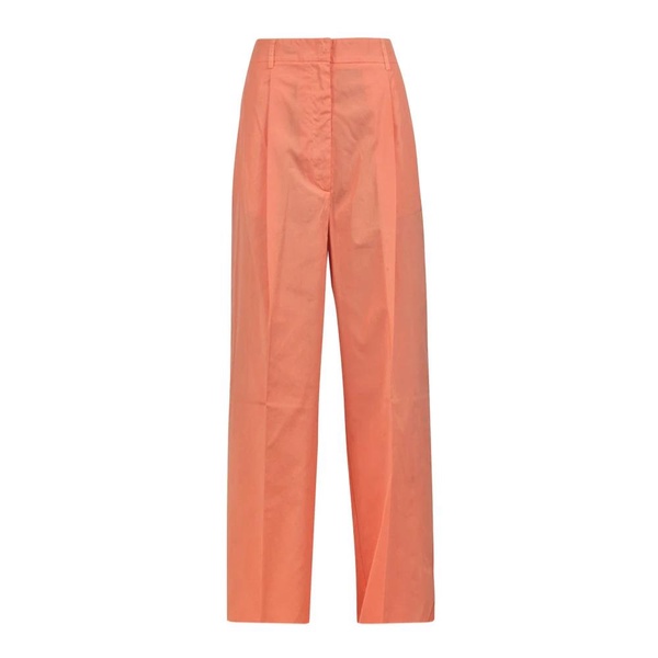 Wide Cotton Pants with Belt Loops