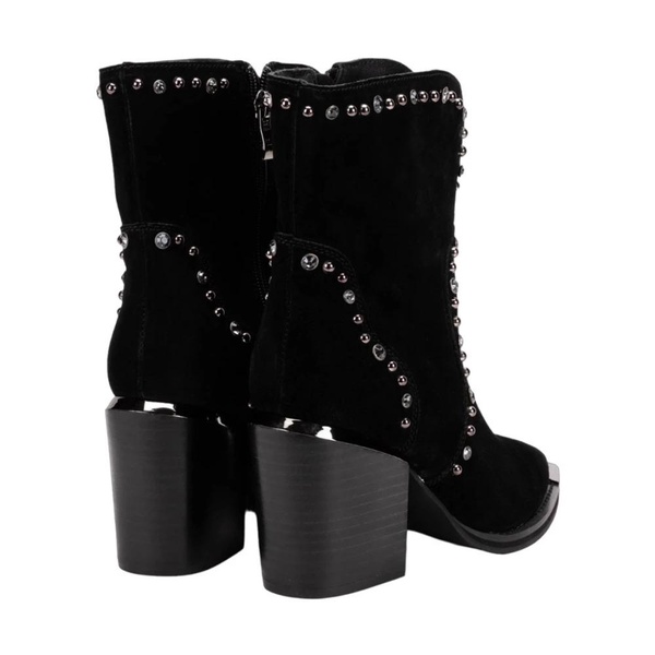 Women Black Suede Cowboy Boot
