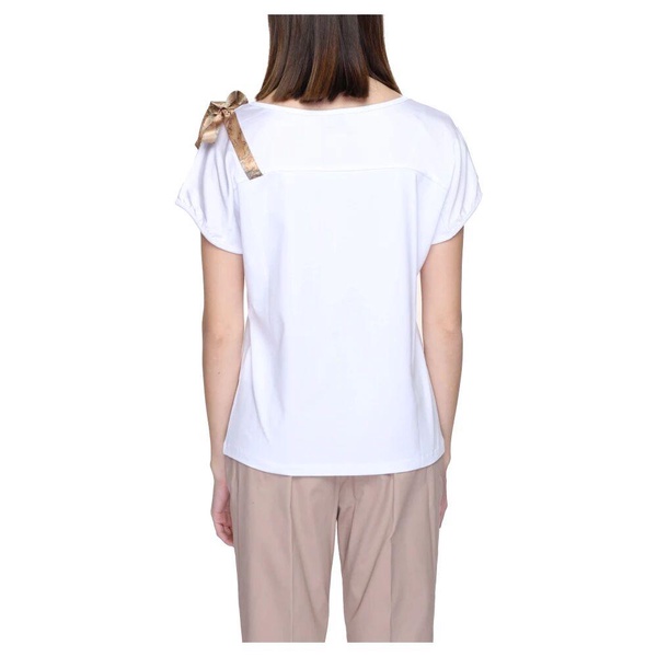 White Cotton Short Sleeve T-Shirt Women
