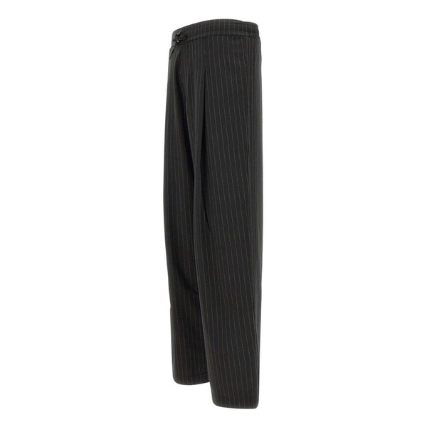 Black Pinstripe Wide Leg Trousers