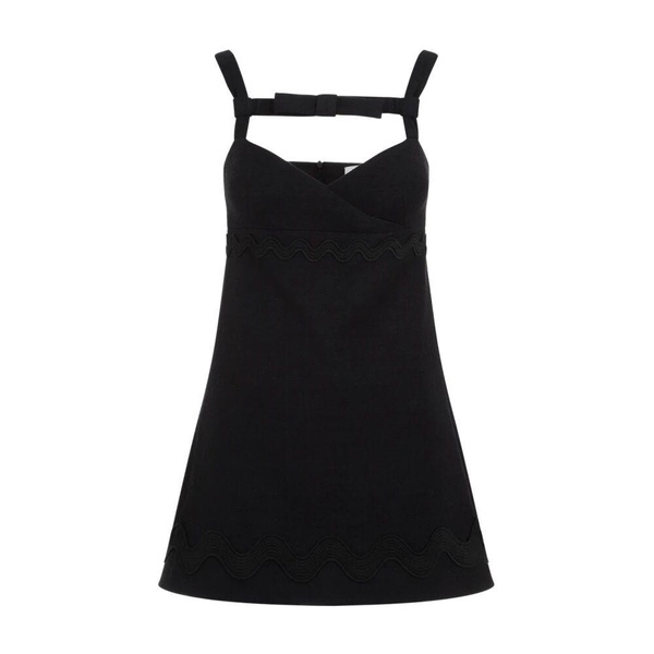 Black Cotton Mini Dress