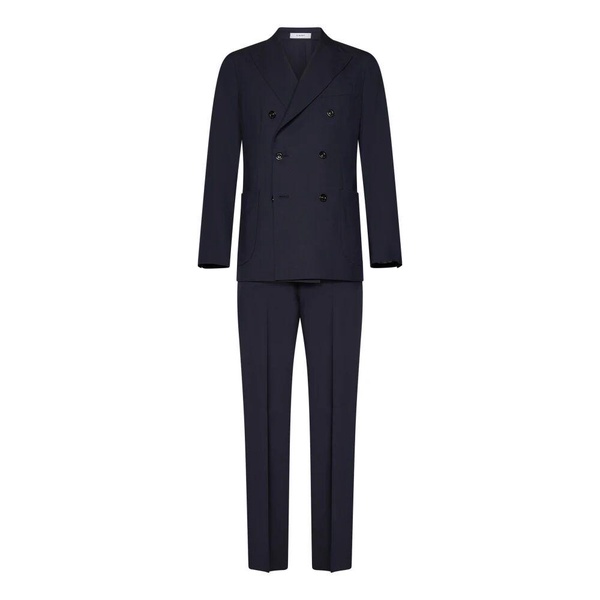 Blue Double-Breasted Blazer and Trousers Set