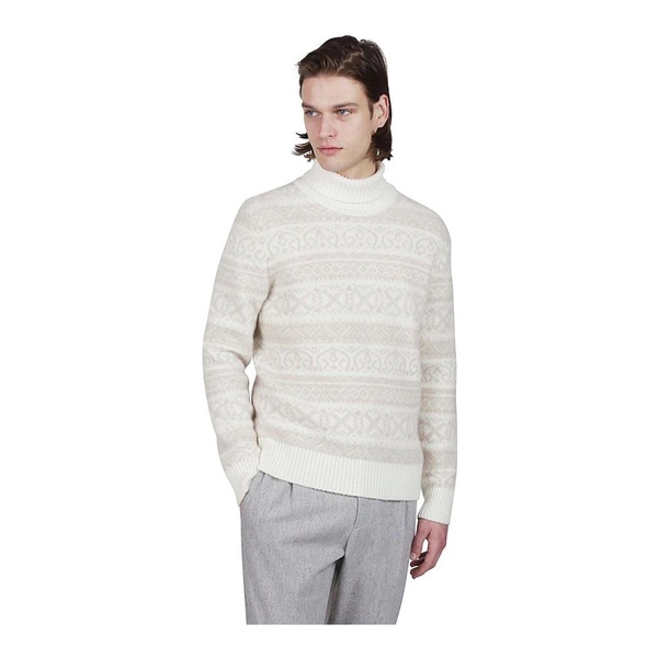 Cashmere Silk Jacquard Turtleneck Sweater