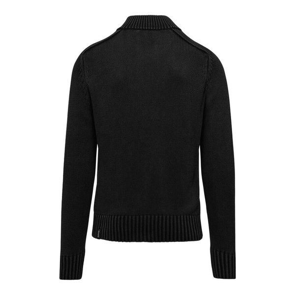 Warm Mock-neck Cotton Cardigan