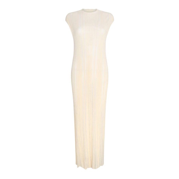 Butter Long Dress with Sheer Details