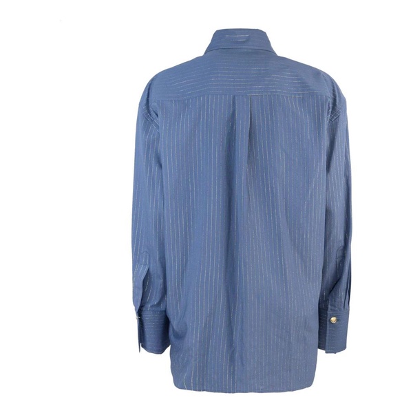 Blue Microgessata Lurex Shirt