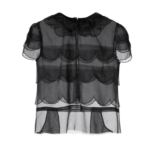 Silk Black Shirt with Roundeck