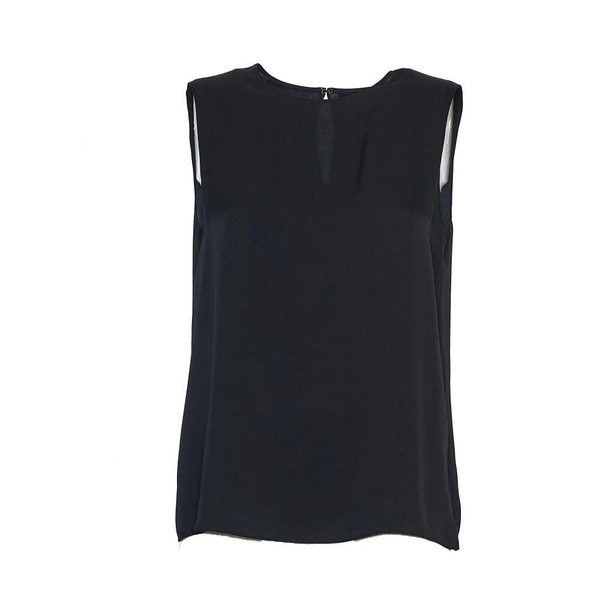 Black Silk Georgette Shell Top