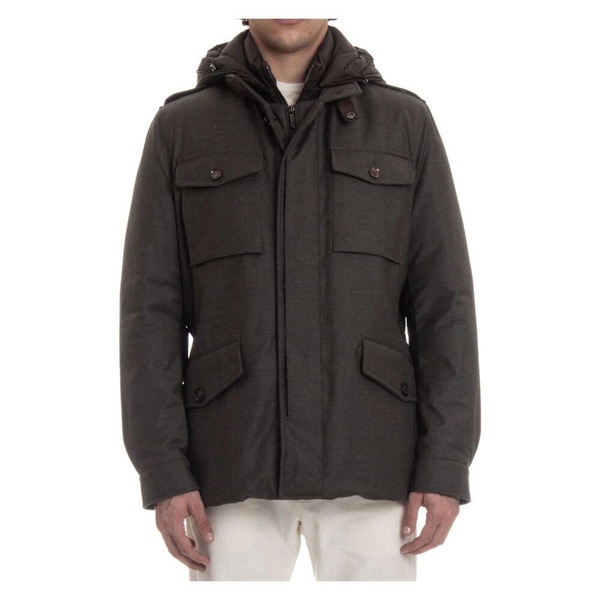 Green Wool Cashmere Waterproof Coat