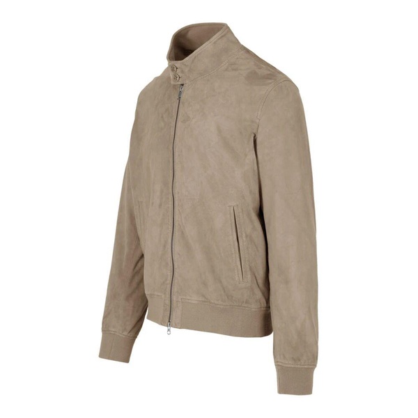 Friz Suede Leather Bomber Jacket