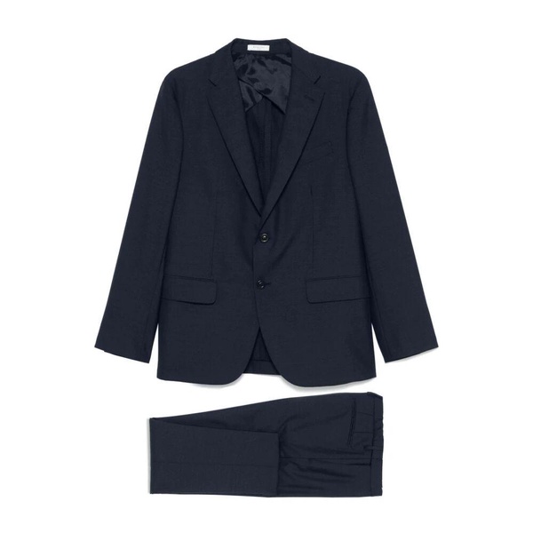 Blue Suit with Front Button Fastening