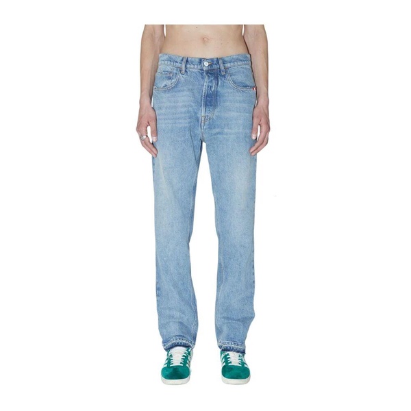 Light Stone Denim Straight Fit Jeans