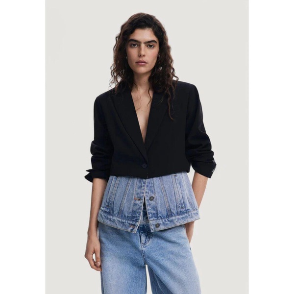 Black Button-Up Jacket Spring/Summer Women