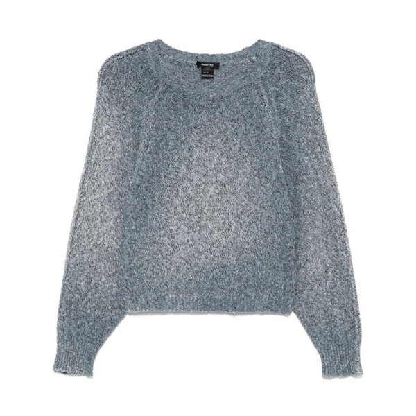 Grey Ribbed Crew Neck Sweater