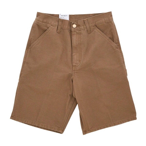 Brown Rinsed Short Fabric Trousers