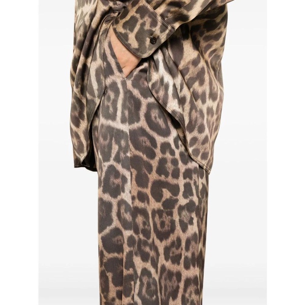 Brown Elasticated Drawstring Trousers with Logo