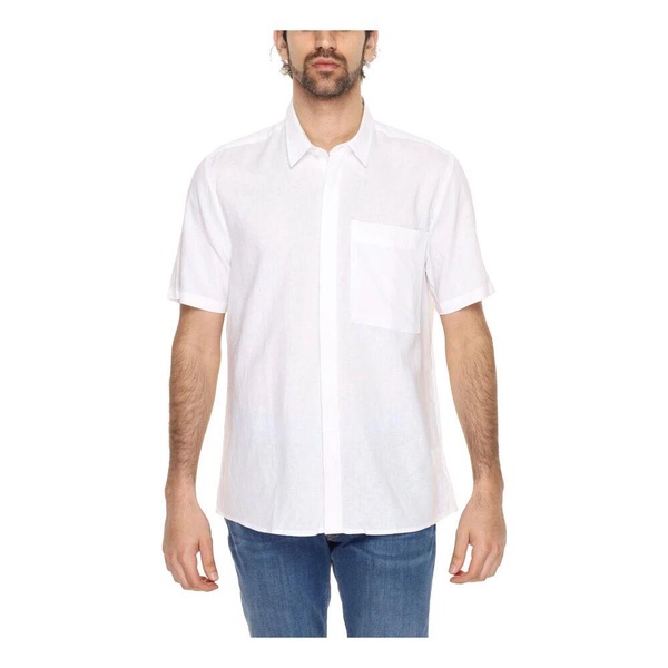 White Linen Shirt Short Sleeve Classic
