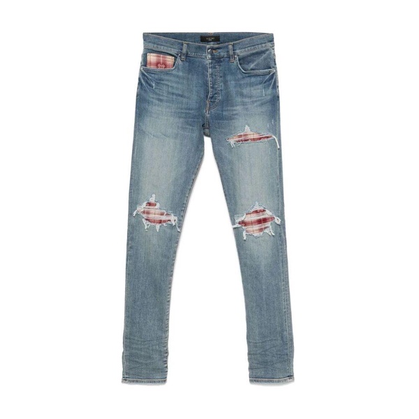 Light Blue Ripped Jeans with Button Fly