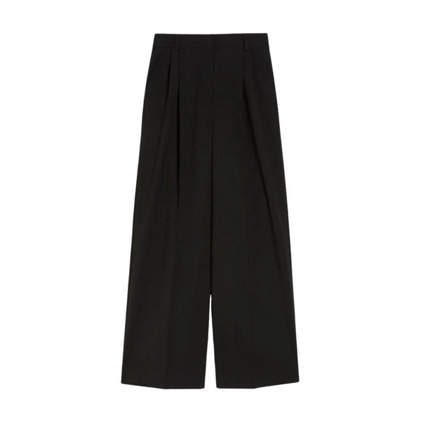 Wide Leg Wool Blend Trousers