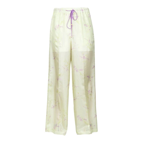 Printed silk wide-leg pants
