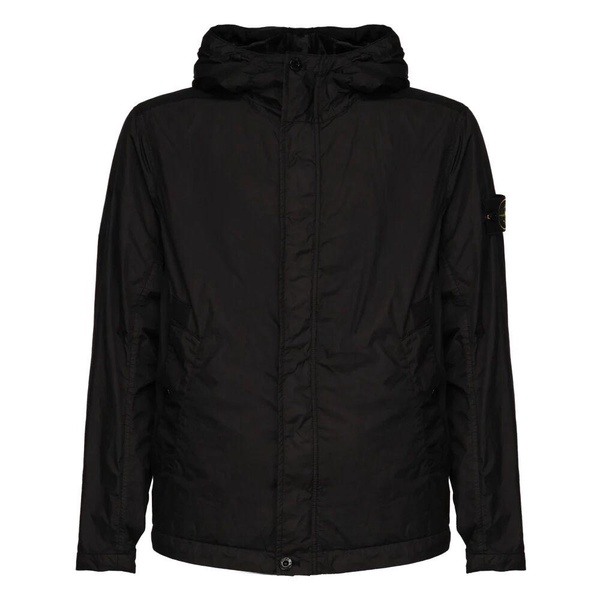 Black Nylon Jacket with Cap