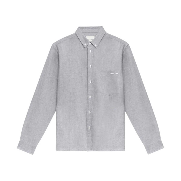 Anthracite Cotton Shirt with Logo