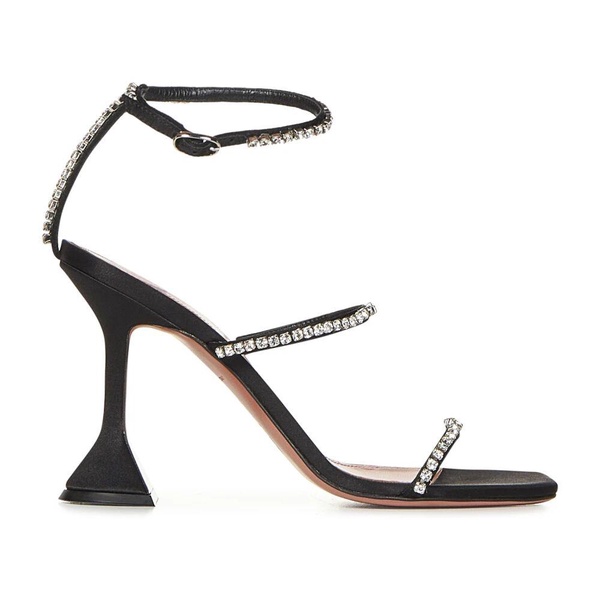 Black Silk Crystal Sandals