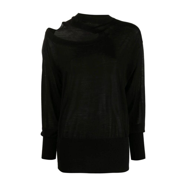 Black Cut-Out Knitted Top