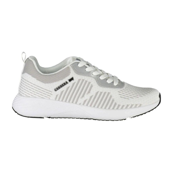 Sporty White Lace-Up Sneakers with Contrast Details