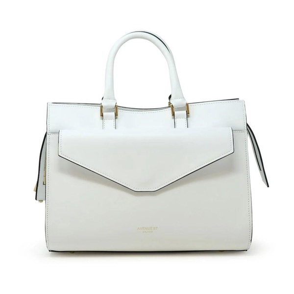 White Leather Shoulder Bag Thea