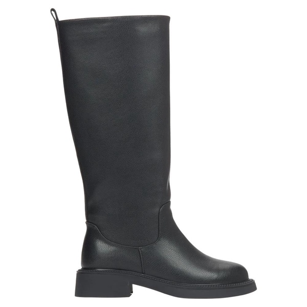 Women's Black Genuine Leather Wide-Calf Knee-High Boots Estro ER00115866