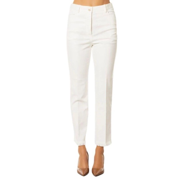 TIRAMISU Cotton Blend Pants - White
