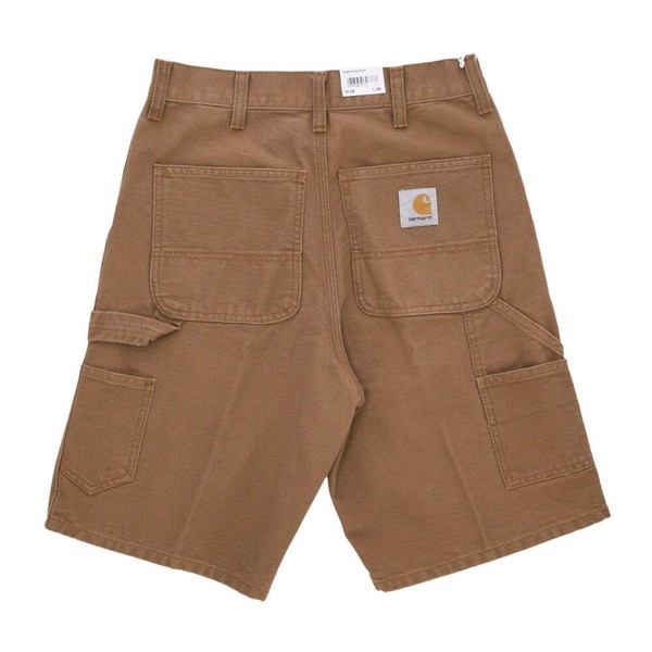 Brown Rinsed Short Fabric Trousers