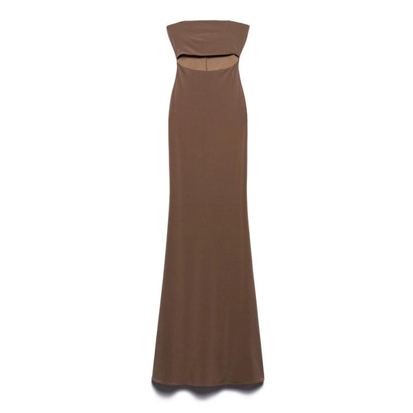 Off-Shoulder Maxi Dress with Cut-Out Motif