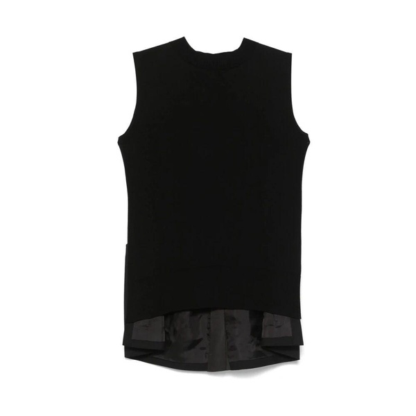 Black Box-Pleat Sweater with Rear Slit