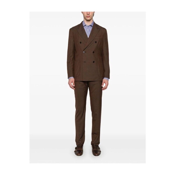 Brown Double-Breasted Blazer Suit