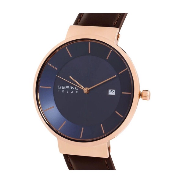 Men's Solar Watch 39 mm Calf Leather Bracelet