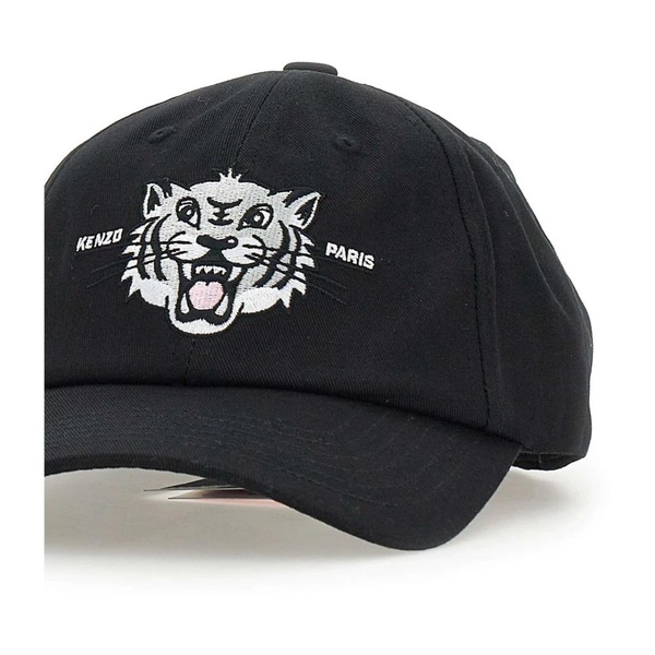 Black Cotton Baseball Cap with Logo