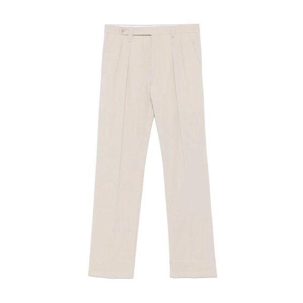 Beige Buttoned Pants with Pockets