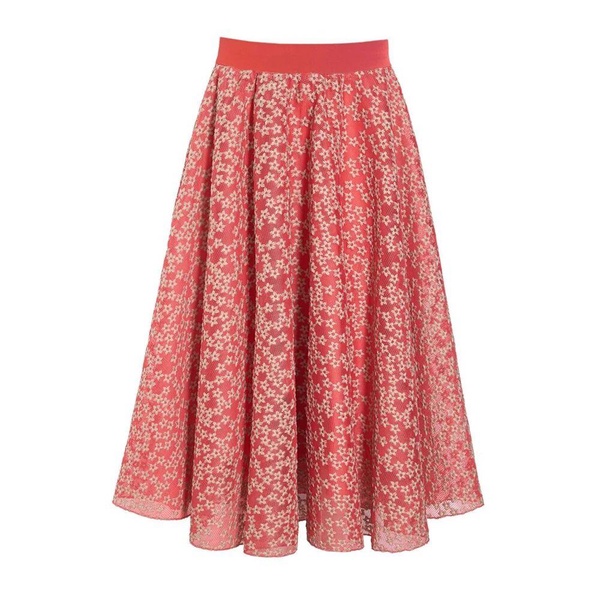 Flower Mesh Skirt Cool Coral/Shell