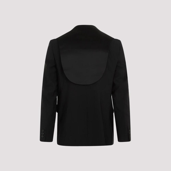 Black Wool Jacket Peak Lapel