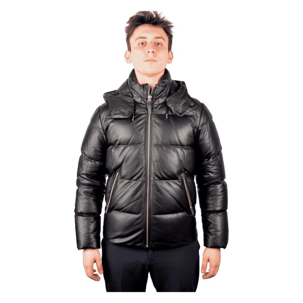 Noir Leather Padded Jacket