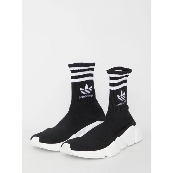 Black 3D Knit Sneakers with Sock Design