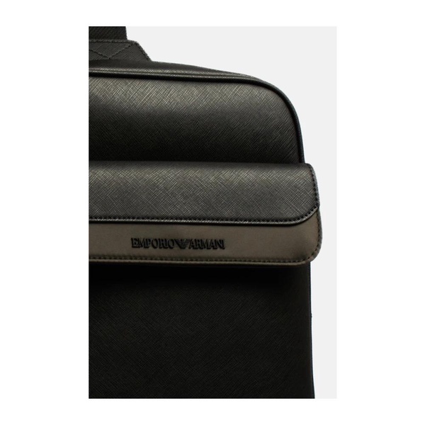 Black Green Shoulder Bag with Zip