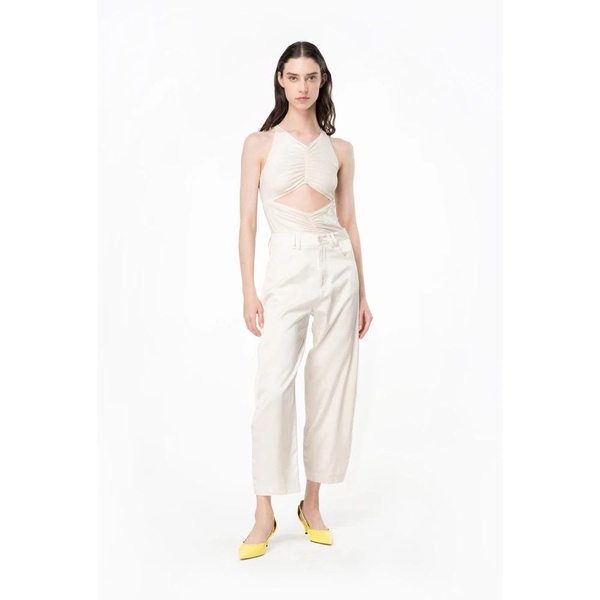 Satin barrel leg pants