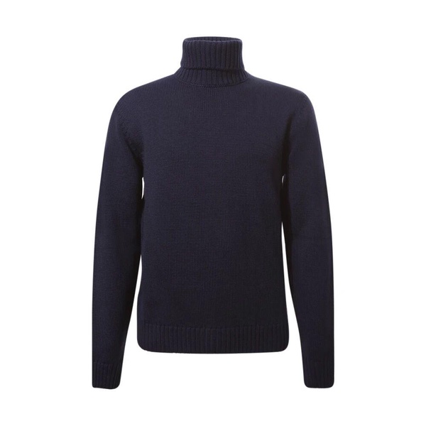 Blue Merino Wool Turtleneck Sweater