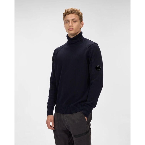 Blue and Green Turtleneck Knitwear