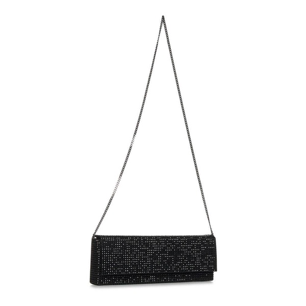 Black Crystal Embellished Foldover Bag